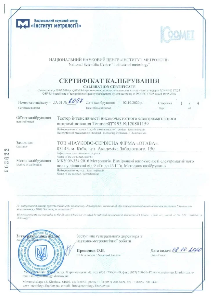 Сертифікат калібрування